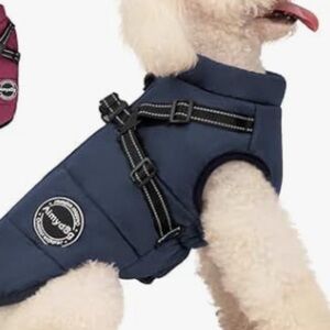 VPET Dog  Warm Fleece Jacket with Harness, Waterproof Windproof Adjustable New